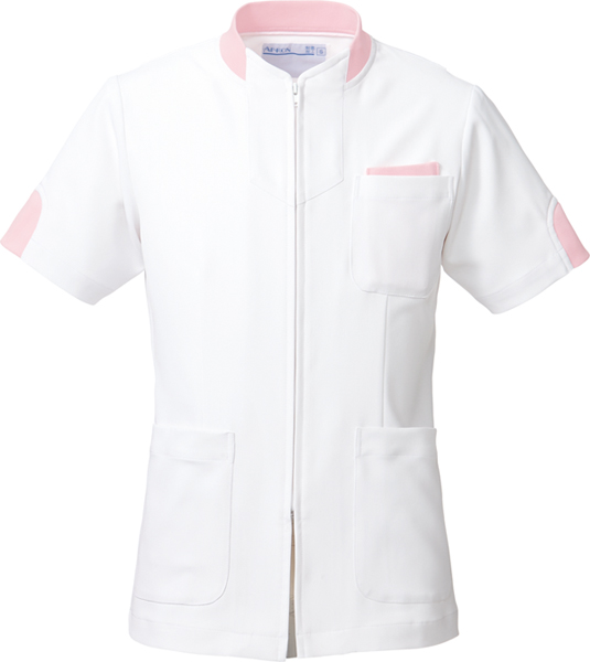 KAZEN/株式会社アプロンワールドの白衣-248-23男女兼用半袖ジャケット